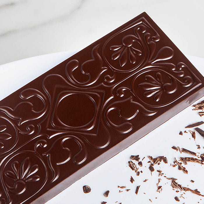 Chocolate World Tablet Polycarbonate Chocolate Mold by Jessica Pedemont – 4.63 x 1.95 x 0.35 in, 4 Cavities