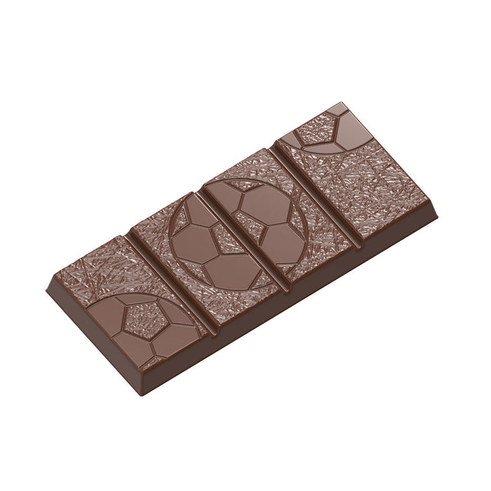Chocolate World Tablet Football polycarbonate chocolate mold 1620CW with 4 cavities, professional Belgian confectionery mold for bonbons and pralines, clear polycarbonate tablet football chocolate mould 1620CW