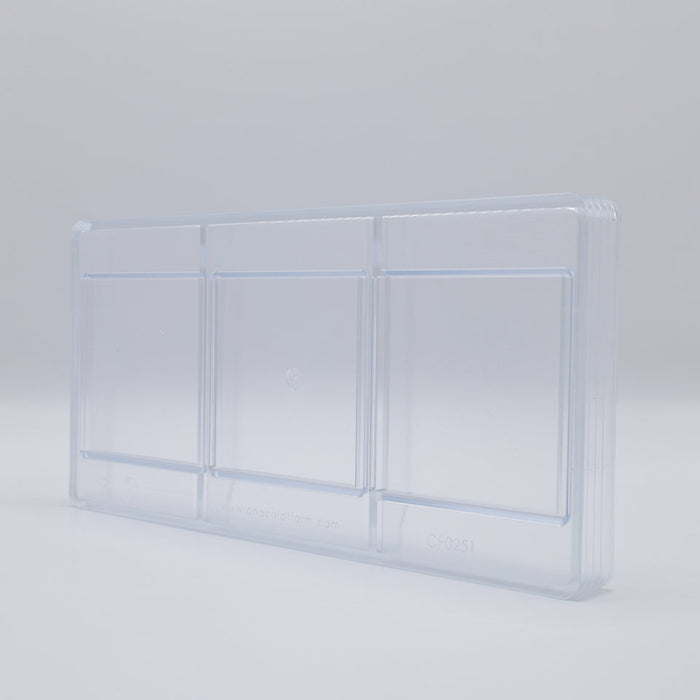 Chocolate World Tablet Square 80×80mm Polycarbonate Chocolate Mold – 3.15 x 3.15 x 0.39 in, 4 Cavities