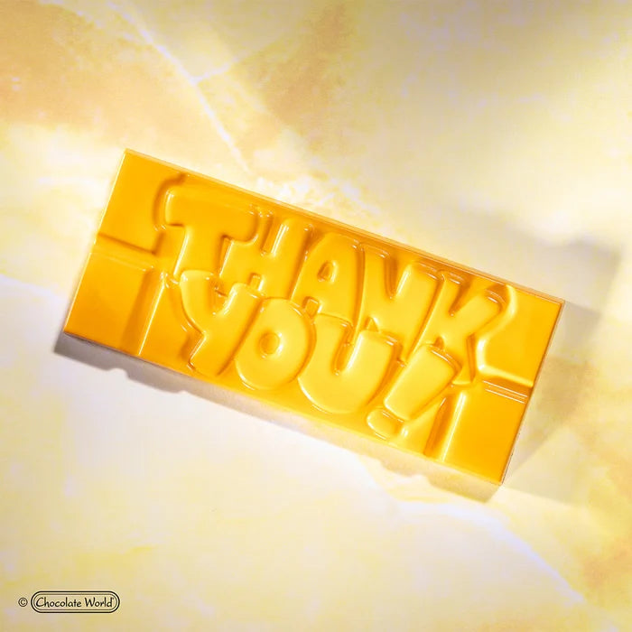 Chocolate World Tablet – 'Thank You' Message Polycarbonate Chocolate Mold – 4.65 x 1.97 x 0.31 in, 4 Cavities