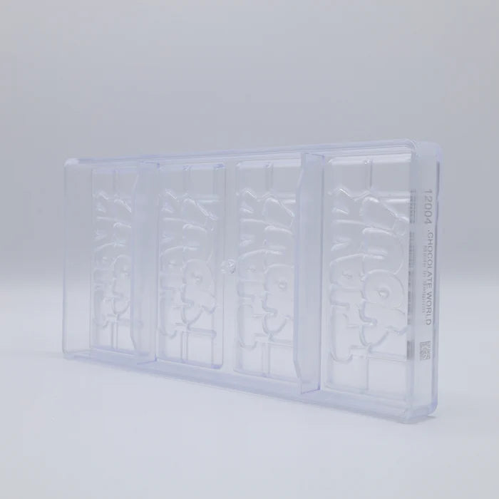 Chocolate World Tablet – 'Thank You' Message Polycarbonate Chocolate Mold – 4.65 x 1.97 x 0.31 in, 4 Cavities