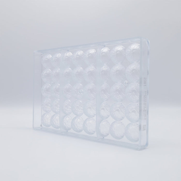 Chocolate World Truffle Polycarbonate Chocolate Mold – ~1.38 x 1.38 x 0.98 in, 21 Cavities