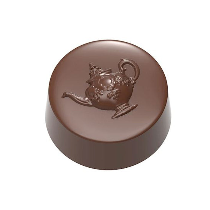 Chocolate World Victorian Coffee Pot Praline polycarbonate mold 12176CW with 21 cavities (compact variation), professional Belgian Victorian praline chocolate mold, clear polycarbonate Victorian coffee pot candy mould 12176CW