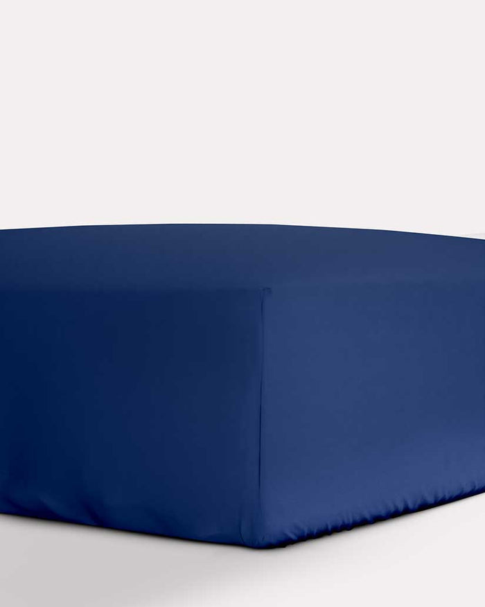 Classic Percale Fitted Sheet- Navy Blue
