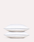 Classic Percale Pillowcase 2pcs- White with Navy Blue Pipe Edge