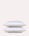 Classic Percale Pillowcase 2pcs- White with Peach Pipe Edge