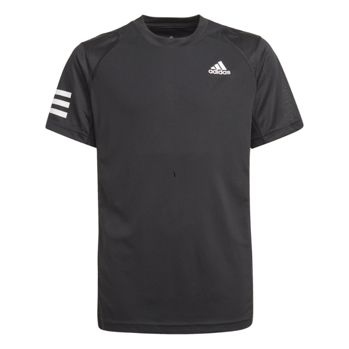 Adidas Club 3-Stripe Boys Tennis Tee - Black/White