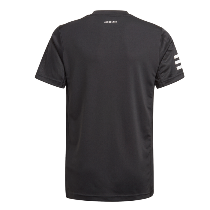 Adidas Club 3-Stripe Boys Tennis Tee - Black/White