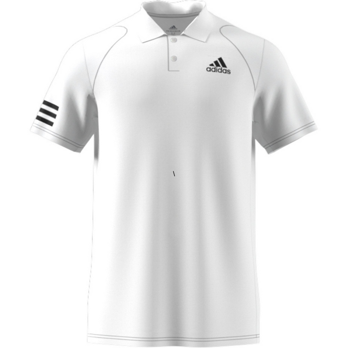 Adidas Club 3 Stripe Tennis Polo - White/Black