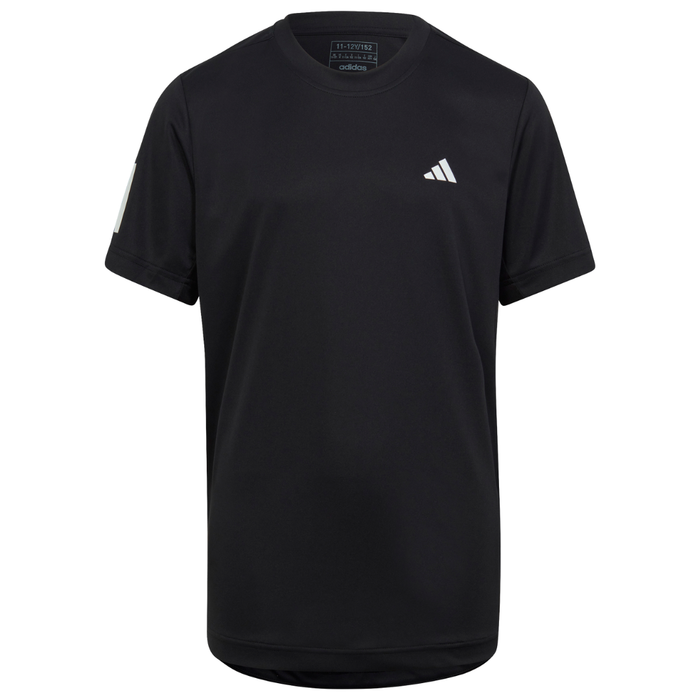 Adidas Club 3-Stripes Junior Tennis T-Shirt - Black