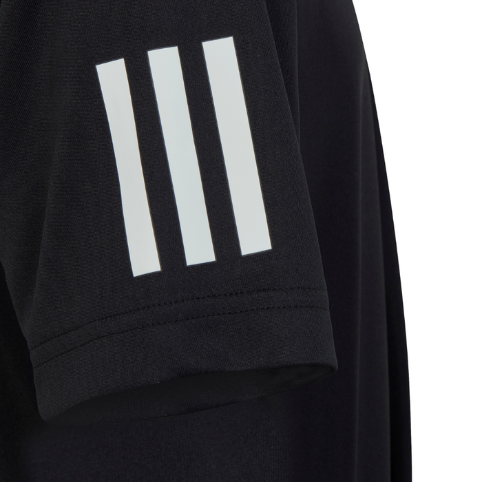 Adidas Club 3-Stripes Junior Tennis T-Shirt - Black