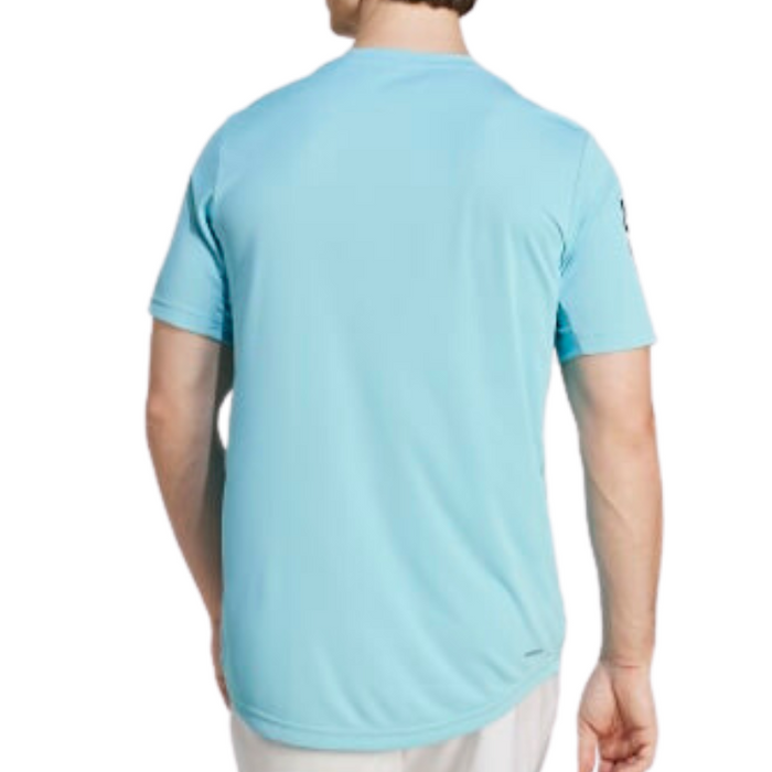 Adidas Club 3 Stripes Men Tennis T-Shirt - Light Aqua