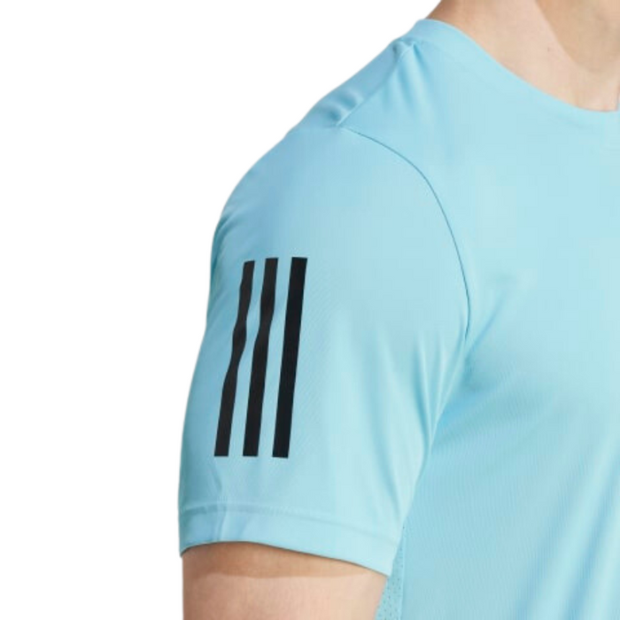 Adidas Club 3 Stripes Men Tennis T-Shirt - Light Aqua