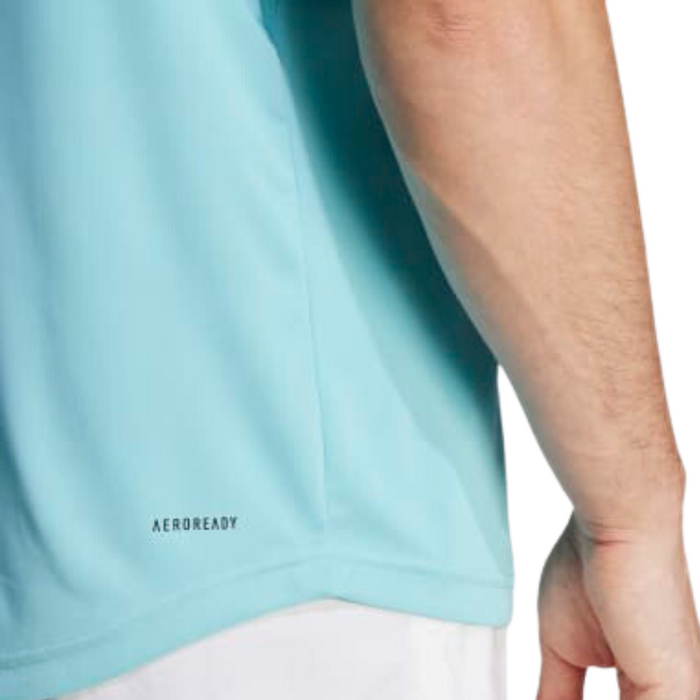 Adidas Club 3 Stripes Men Tennis T-Shirt - Light Aqua