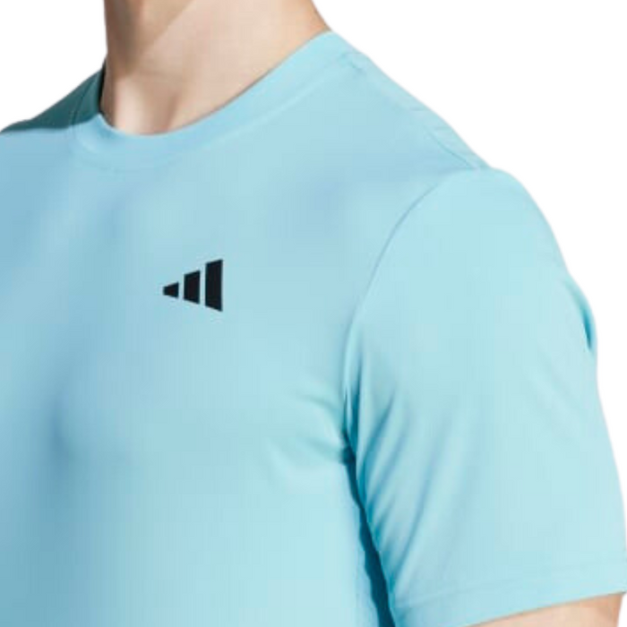 Adidas Club 3 Stripes Men Tennis T-Shirt - Light Aqua