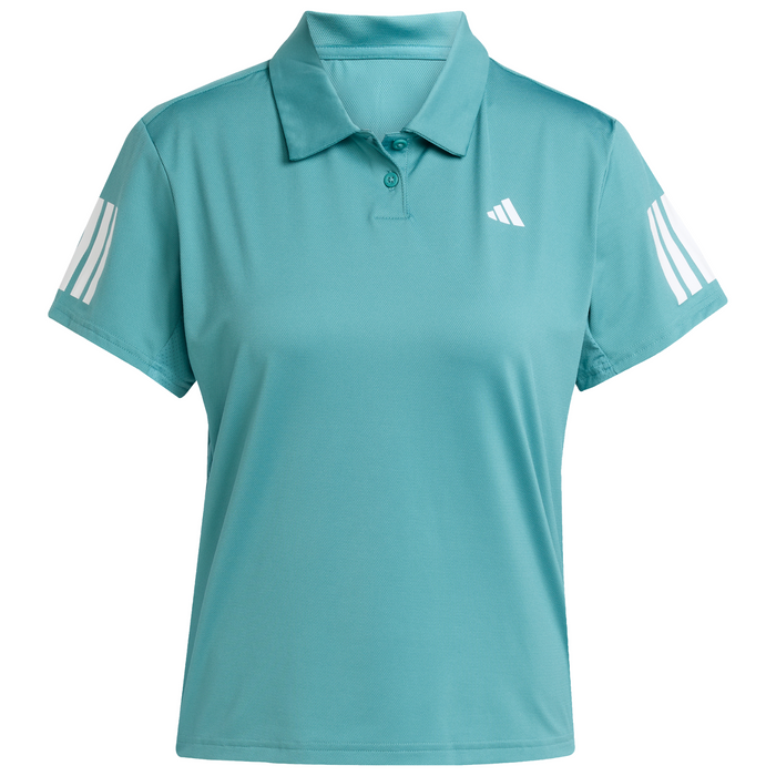 Adidas Club Climacool 3-Stripes Womens Tennis Polo Shirt - Powder Teal/Turquoise