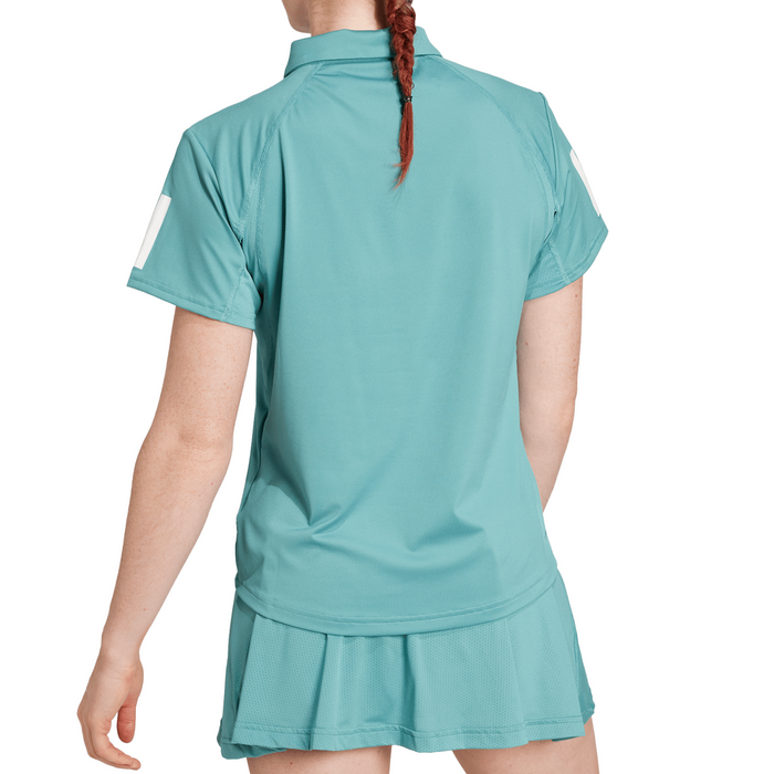 Adidas Club Climacool 3-Stripes Womens Tennis Polo Shirt - Powder Teal/Turquoise
