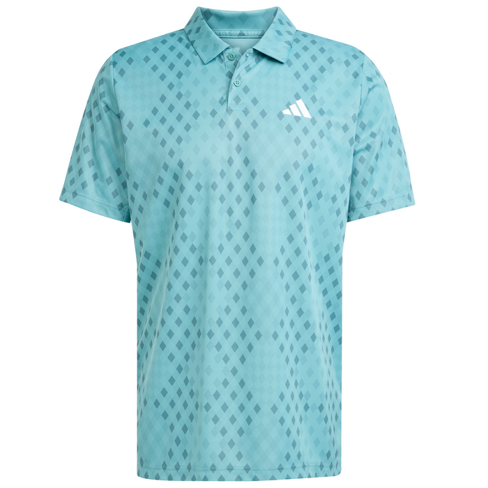 Adidas Club Climacool Graphic Mens Tennis Polo Shirt - Powder Teal/Preloved Teal