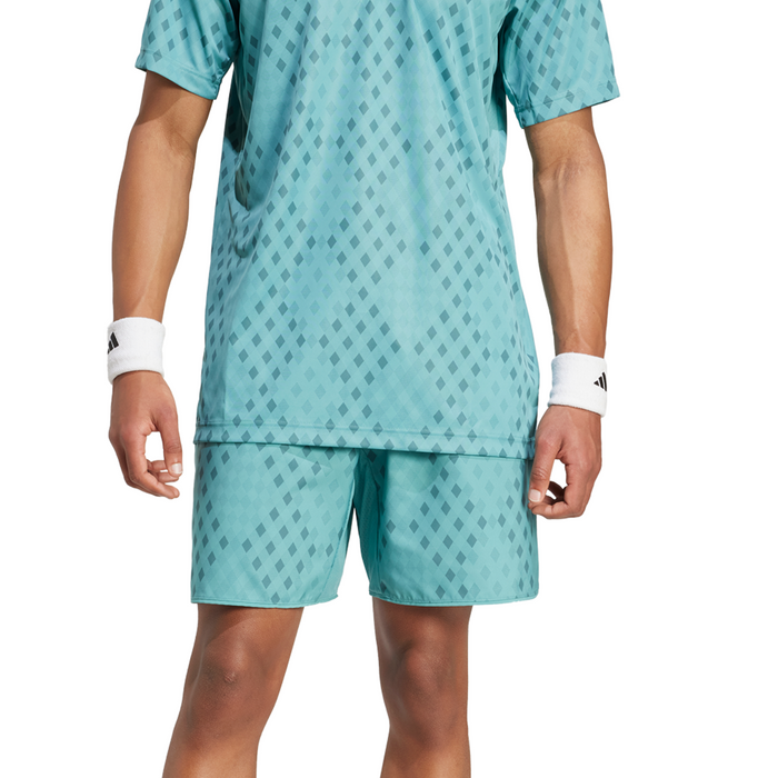 Adidas Club Climacool Graphic Mens Tennis Shorts - Powder Teal/Preloved Teal