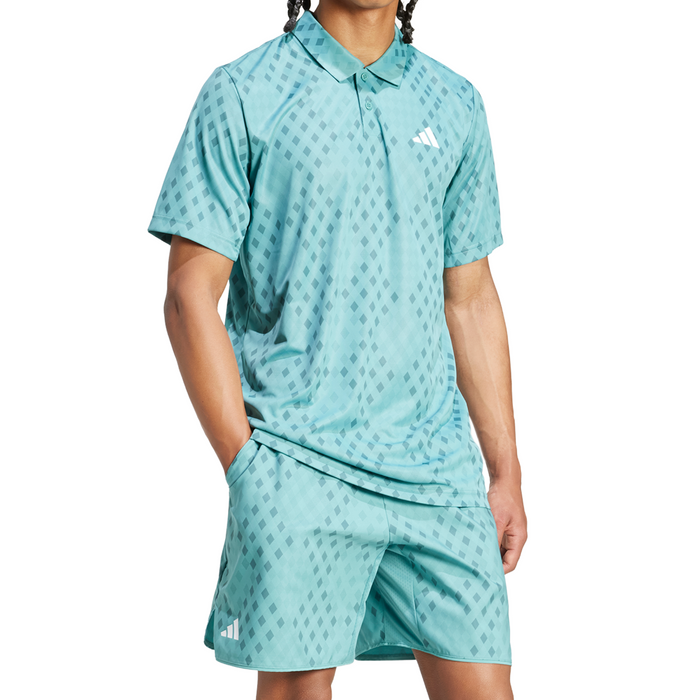 Adidas Club Climacool Graphic Mens Tennis Shorts - Powder Teal/Preloved Teal