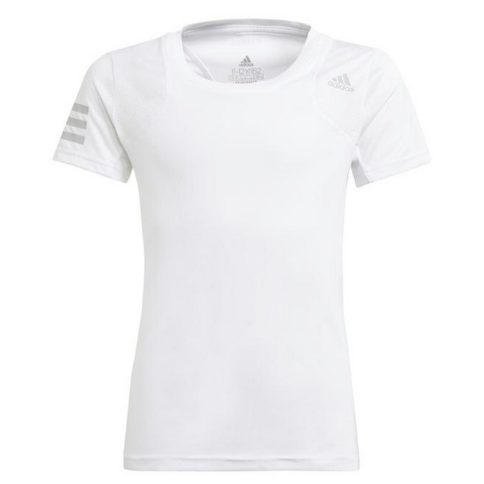 Adidas Club Girls Tennis Tee - White/Grey Two