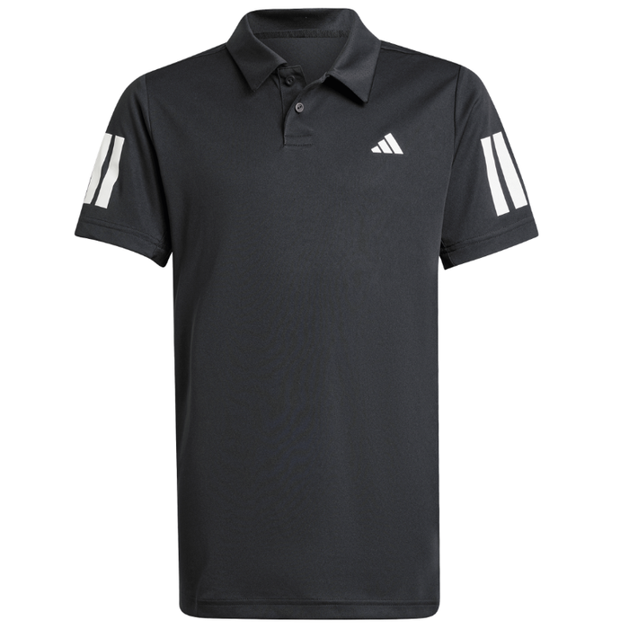 Adidas CLUB TENNIS 3-Stripes Boys Tennis Polo Shirt - Black