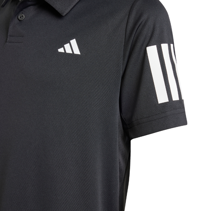 Adidas CLUB TENNIS 3-Stripes Boys Tennis Polo Shirt - Black