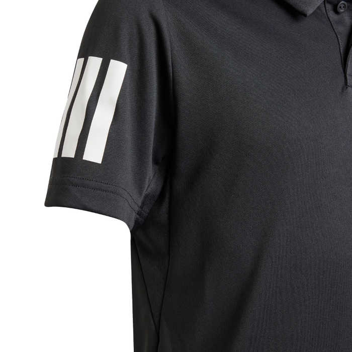 Adidas CLUB TENNIS 3-Stripes Boys Tennis Polo Shirt - Black