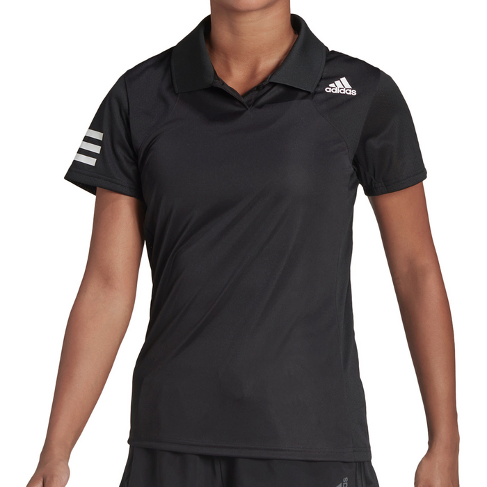 Adidas Club Womens Tennis Polo Shirt - Black/White/White