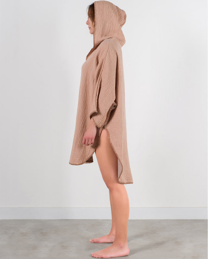 Cocoon Cotton Poncho-Sunset