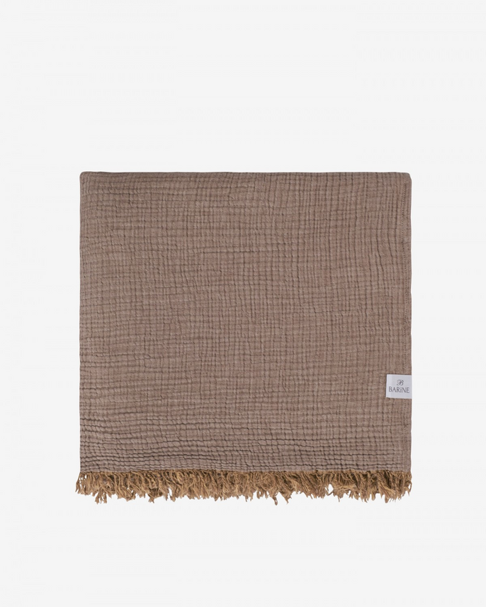 Cocoon Muslin Cotton Blanket- Bison & Oak Buff