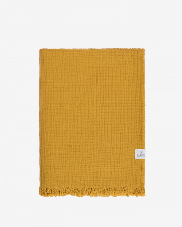 Cocoon Muslin Cotton Throw - Curry