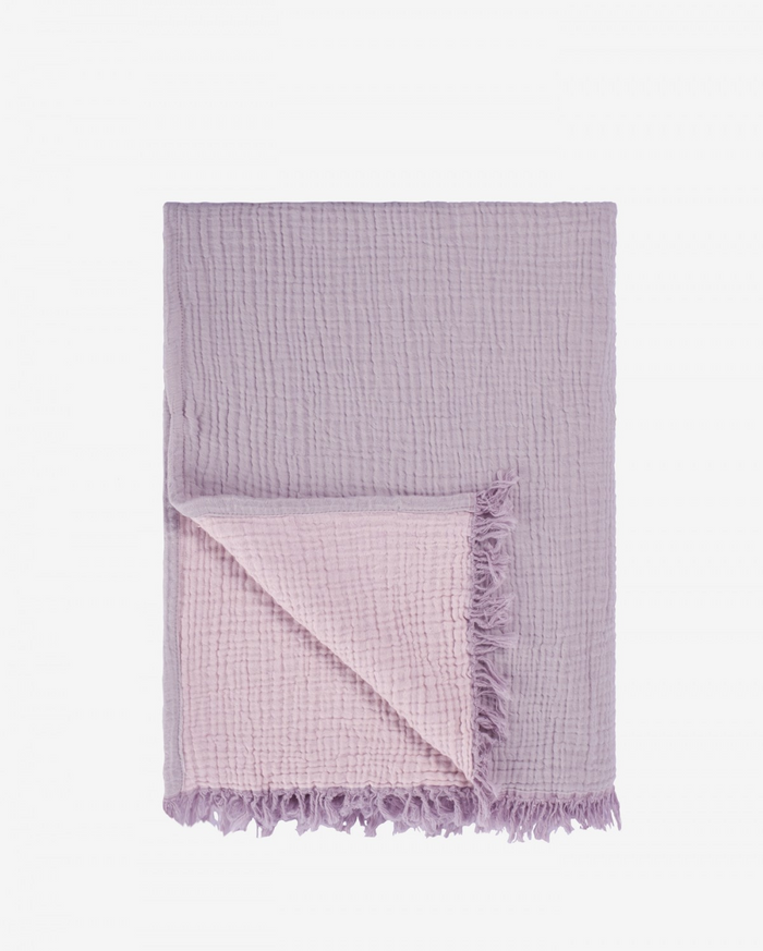 Cocoon Muslin Cotton Throw - Orchid & Burnished Lilac