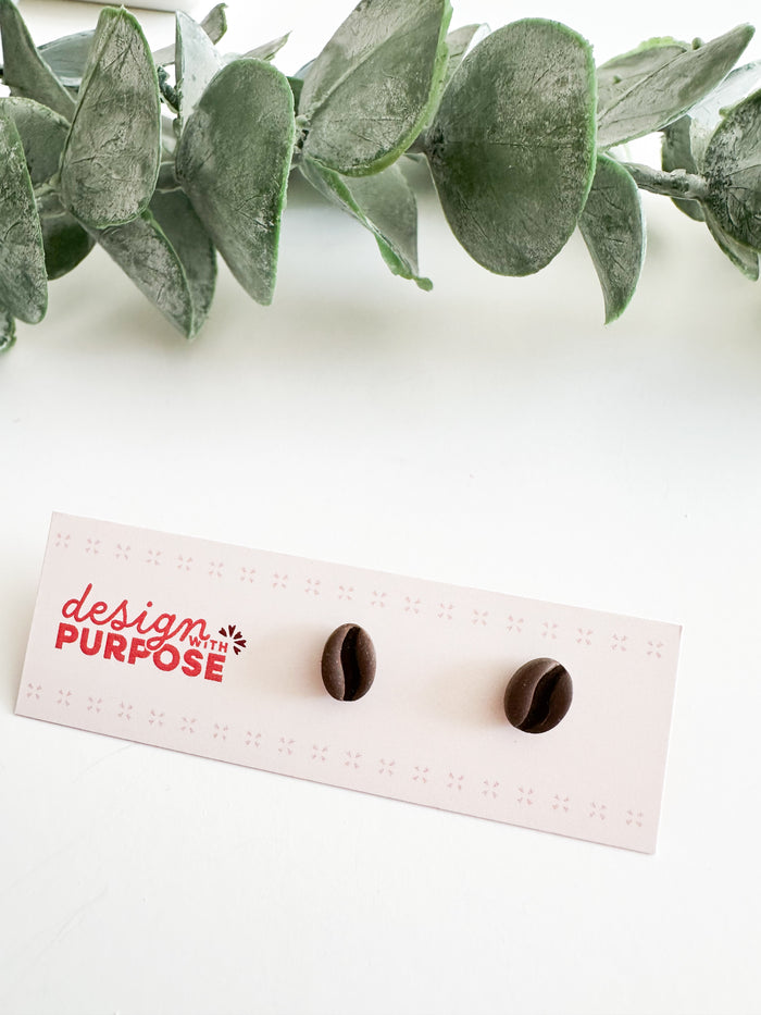 Coffee Bean Stud