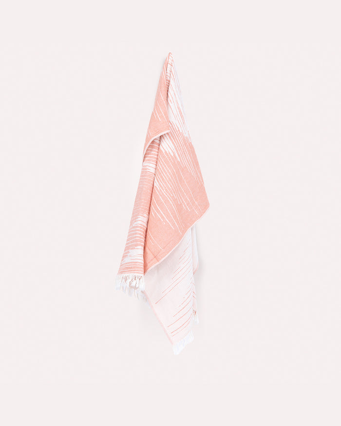 Cotton Monochrome Peshtemal Towel - Apricot