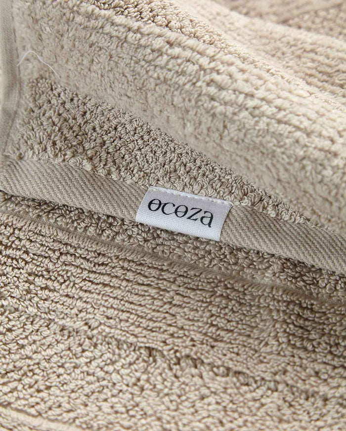 Cotton Velvet Towel Set - Milk Chocolate (2 pieces)