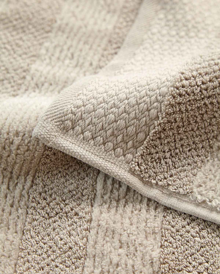Cotton Velvet Towel Set - Milk Chocolate (2 pieces)