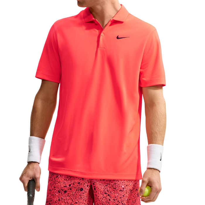 Nike Court Dri-FIT Mens Tennis Polo - Bright Crimson/Black