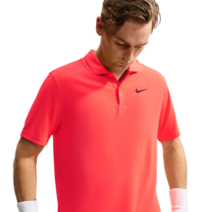 Nike Court Dri-FIT Mens Tennis Polo - Bright Crimson/Black