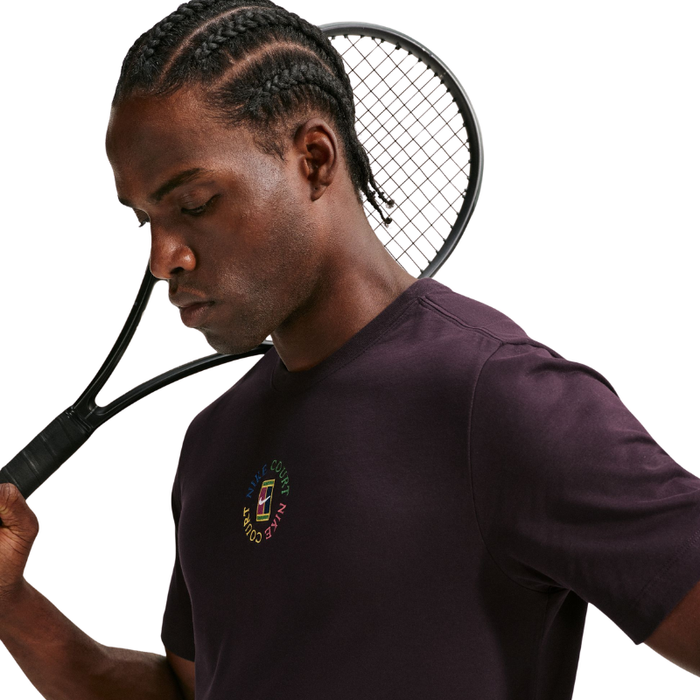 Nike Court Dri-FIT Mens Tennis T-Shirt - Burgundy Ash