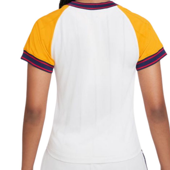 Nike Court DriFit Slam Womens Tennis Top - White/University Gold