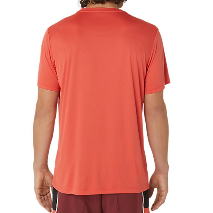 Asics Court Graphic GS Mens Tennis Tee - Red Snapper