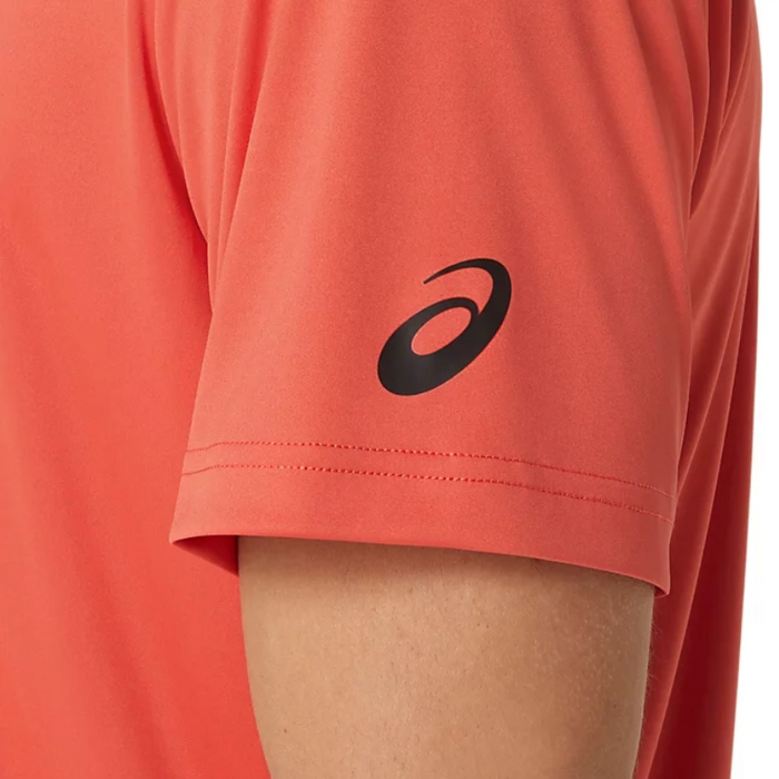 Asics Court Graphic GS Mens Tennis Tee - Red Snapper