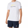 Asics Court Graphic Men Tennis Tee - Brilliant White/Huddle Yellow