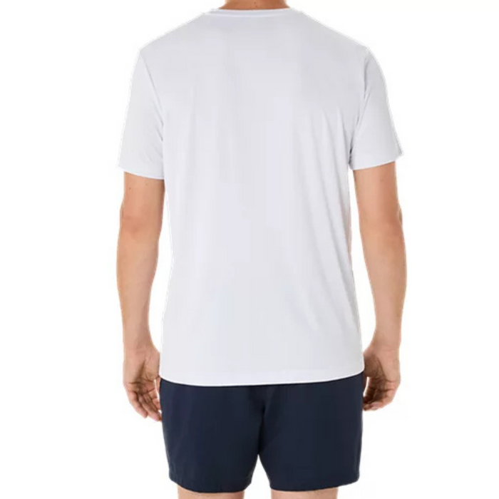 Asics Court Graphic Men Tennis Tee - Brilliant White/Huddle Yellow