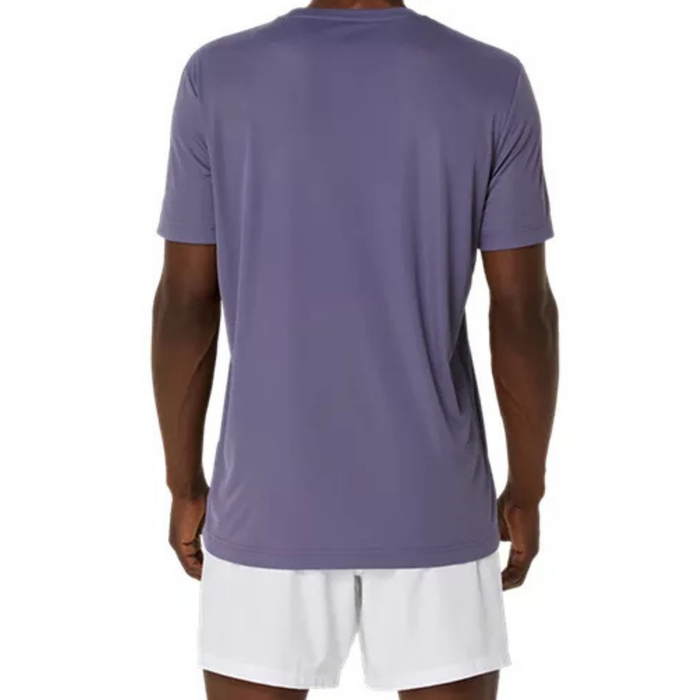 Asics Court Graphic Men Tennis Tee - Grayish Purple/Nova Orange