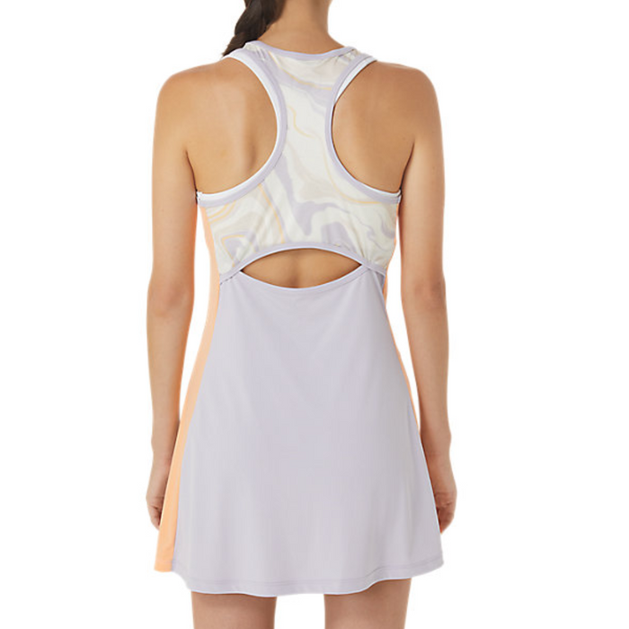 Asics Court Graphic Women Tennis Dress - Brilliant White/Dusk Violet