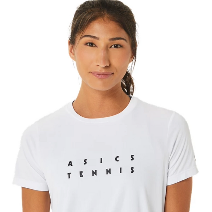Asics Court Graphic Women Tennis Tee - Brilliant White