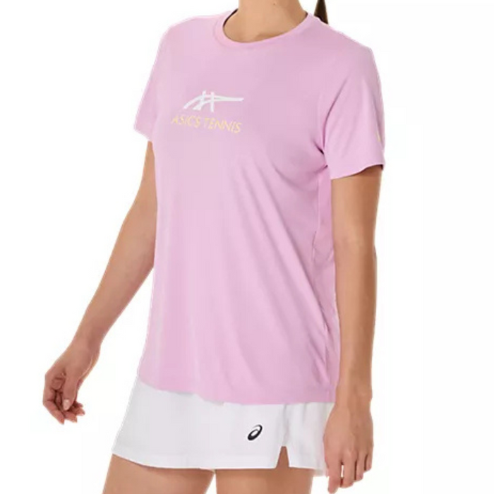 Asics Court Graphic Women Tennis Tee - Light Ube/Brilliant White