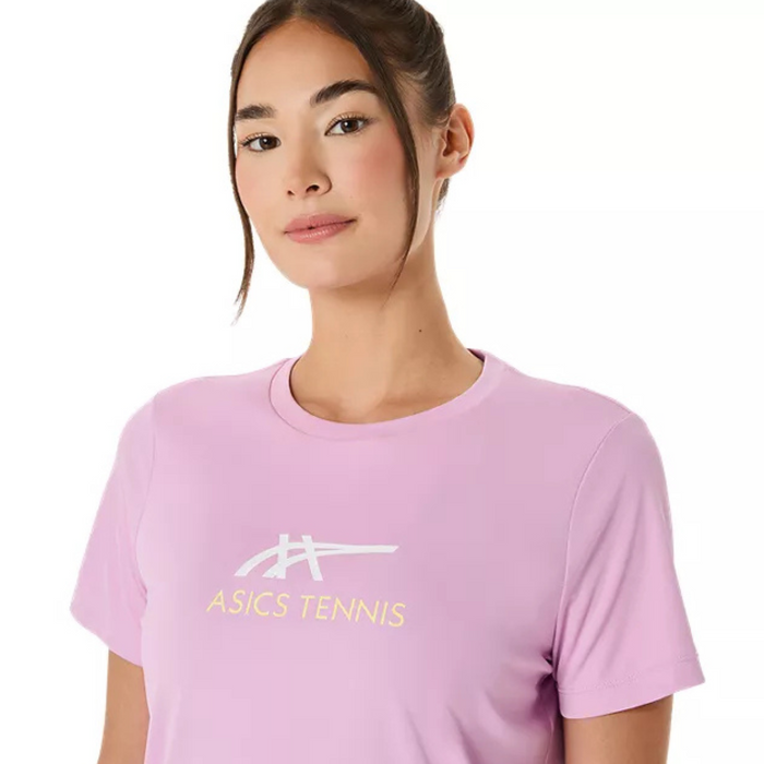Asics Court Graphic Women Tennis Tee - Light Ube/Brilliant White